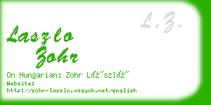 laszlo zohr business card